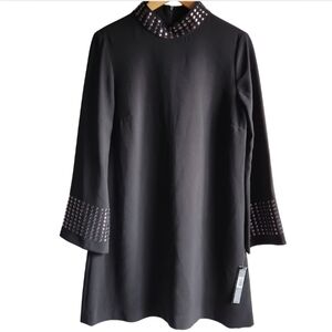 Tahari ASL Black Dress with Silver Accents | Elegant‎ Occasion | Size 8 NWT